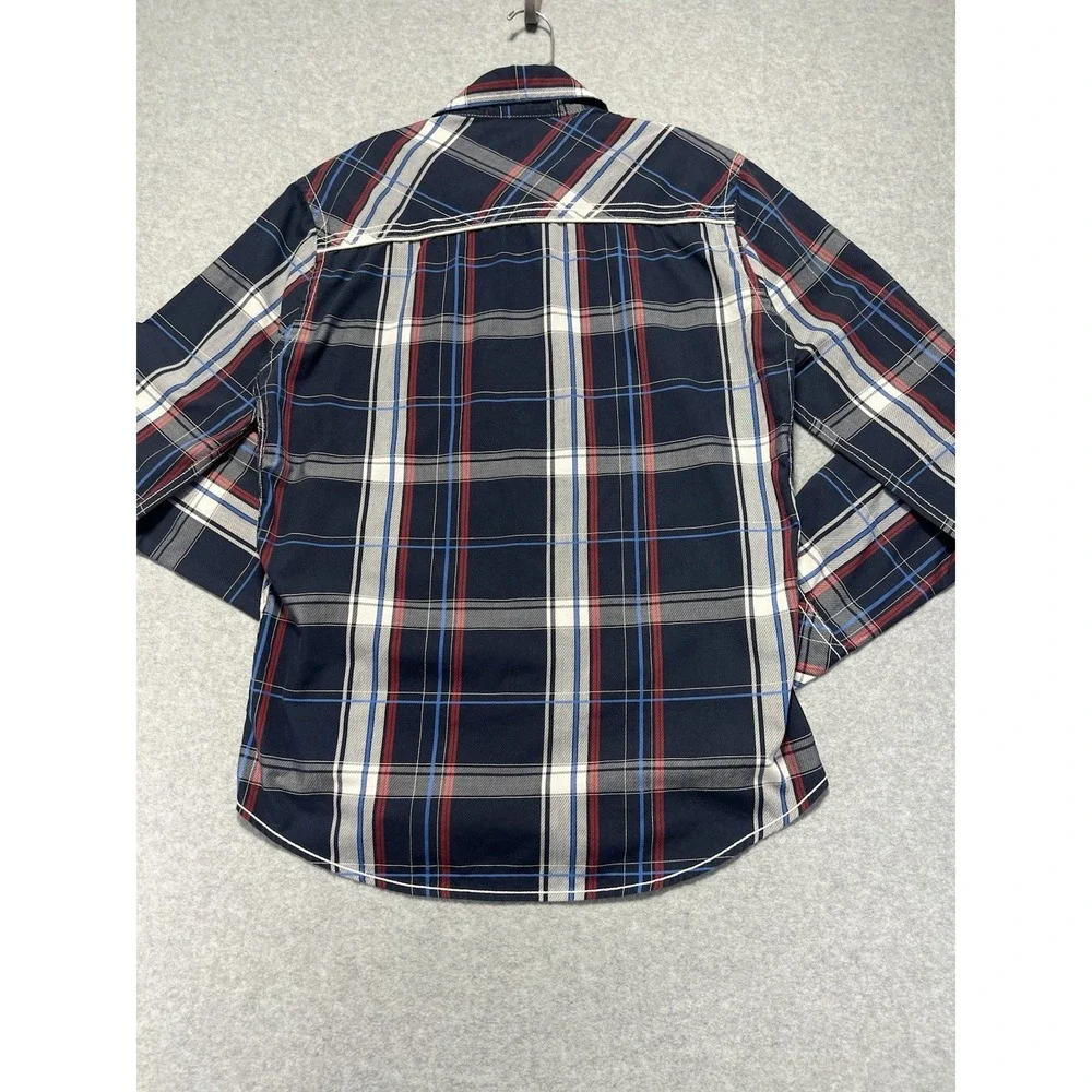 Buckle Men's  Pearl Snap Shirt Long Sleeve, Tailored Fit Sz L/M Western Plaid‎